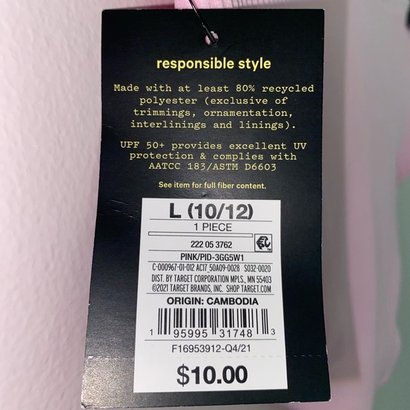 Girls Bandeau Ribbed Top & High Rise Hipster Ribbed Bottom Bikini Swim Set L - Picture 9 of 10